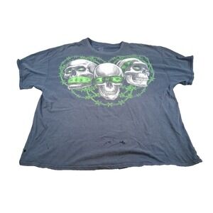 Y2k Skull Money Barbwire T Shirt 3xl Graphic Print
